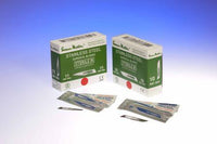 No.13 surgical scalpels, sterile stainless steel, in single peel packs - box of 100 blades