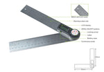 GemRed Digital Angle Rule 200mm / 8" Long, Stainless Steel