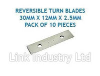 10 pces. 30mm x 12mm x 2.5mm CARBIDE REVERSIBLE TURN BLADES