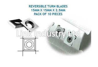 10 pces. 15mm x 15mm x 2.5mm CARBIDE REVERSIBLE TURN BLADES