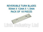 10 pces. 50mm x 12mm x 1.5mm CARBIDE REVERSIBLE TURN BLADES