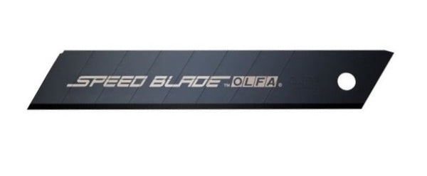 5 pieces of Olfa LFB-5B, 18mm Excel Black Speed Blades, with fluorine coated cutting edge in protective tube
