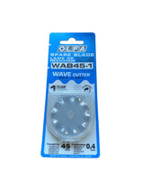 1 pce. Olfa WAB45-1 stainless steel rotary wave blade for the Olfa WAC-2 and PIK-2 cutters