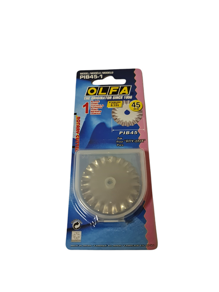 1 pce. Olfa PIB45-1 stainless steel rotary pinking blade  for the Olfa PIK-2 and RTY-2/DX cutters