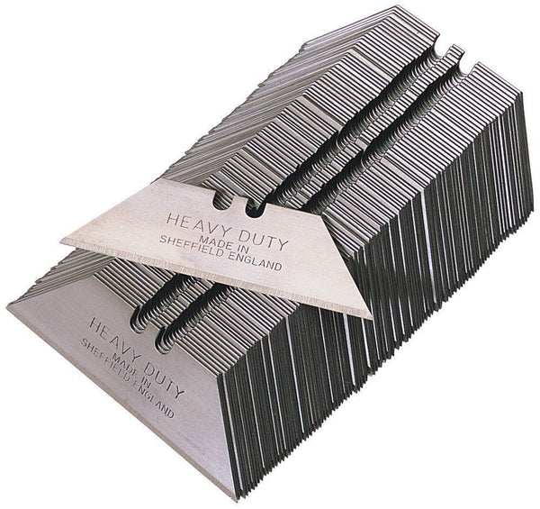 Heavy Duty Straight Blades, SINGLE BEVEL / BEVELLED ONE SIDE, 2 notch, MADE IN SHEFFIELD - pack of 100