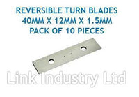 10 pces. 40mm x 12mm x 1.5mm CARBIDE REVERSIBLE TURN BLADES