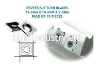 10 pces. 14.6mm x 14.6mm x 2.5mm CARBIDE REVERSIBLE TURN BLADES